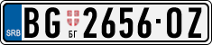 License plate of Serbia, Cars
