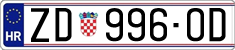 License plate of Croatia, Regular plates
