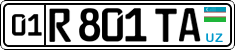 License plate of Uzbekistan, Private owners