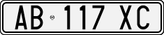 License plate of Italy, Cars (1994 year series)