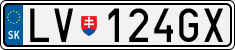 License plate of Slovakia, Cars