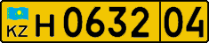 License plate Kazakhstan, Foreigners (2012)