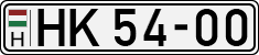 license plates of Hungary, Army (1990)