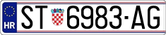 License plate of Croatia, Regular plates