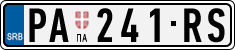 License plate of Serbia, Cars