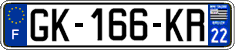 French license plate, SIV (ordinary)