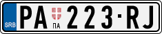 License plate of Serbia, Cars