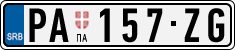 License plate of Serbia, Cars