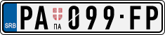 License plate of Serbia, Cars