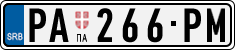 License plate of Serbia, Cars