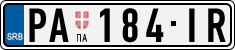 License plate of Serbia, Cars