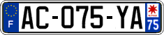 French license plate, SIV (ordinary)