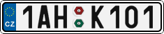 License plate of the Czech Republic, Cars (2001)