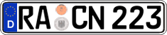 German license plate, Regular plates