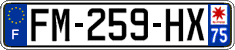 French license plate, SIV (ordinary)