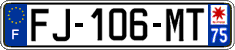 French license plate, SIV (ordinary)