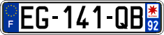 French license plate, SIV (ordinary)