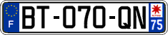 French license plate, SIV (ordinary)