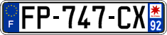 French license plate, SIV (ordinary)