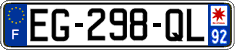 French license plate, SIV (ordinary)