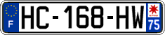 French license plate, SIV (ordinary)