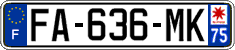 French license plate, SIV (ordinary)