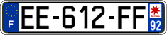 French license plate, SIV (ordinary)