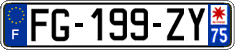French license plate, SIV (ordinary)