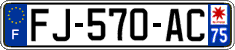 French license plate, SIV (ordinary)