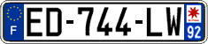 French license plate, SIV (ordinary)