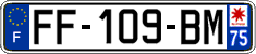 French license plate, SIV (ordinary)
