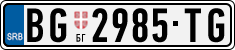 License plate of Serbia, Cars