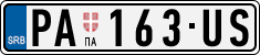 License plate of Serbia, Cars