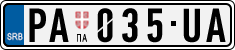 License plate of Serbia, Cars
