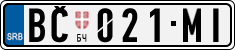 License plate of Serbia, Cars