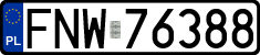 License plates of Poland, Regular car plates
