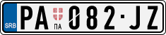 License plate of Serbia, Cars