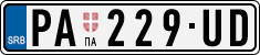 License plate of Serbia, Cars