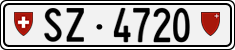 License plate of Switzerland, Cars