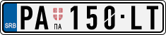 License plate of Serbia, Cars