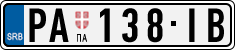 License plate of Serbia, Cars