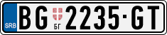 License plate of Serbia, Cars