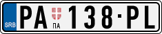 License plate of Serbia, Cars