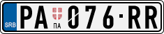 License plate of Serbia, Cars