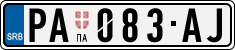 License plate of Serbia, Cars