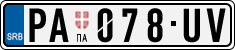 License plate of Serbia, Cars