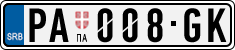 License plate of Serbia, Cars