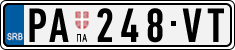 License plate of Serbia, Cars