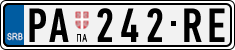 License plate of Serbia, Cars