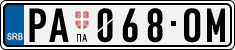 License plate of Serbia, Cars